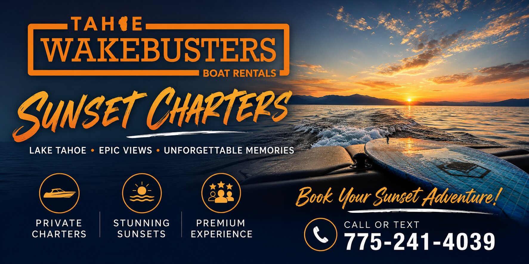 Lake Tahoe sunset boat charter